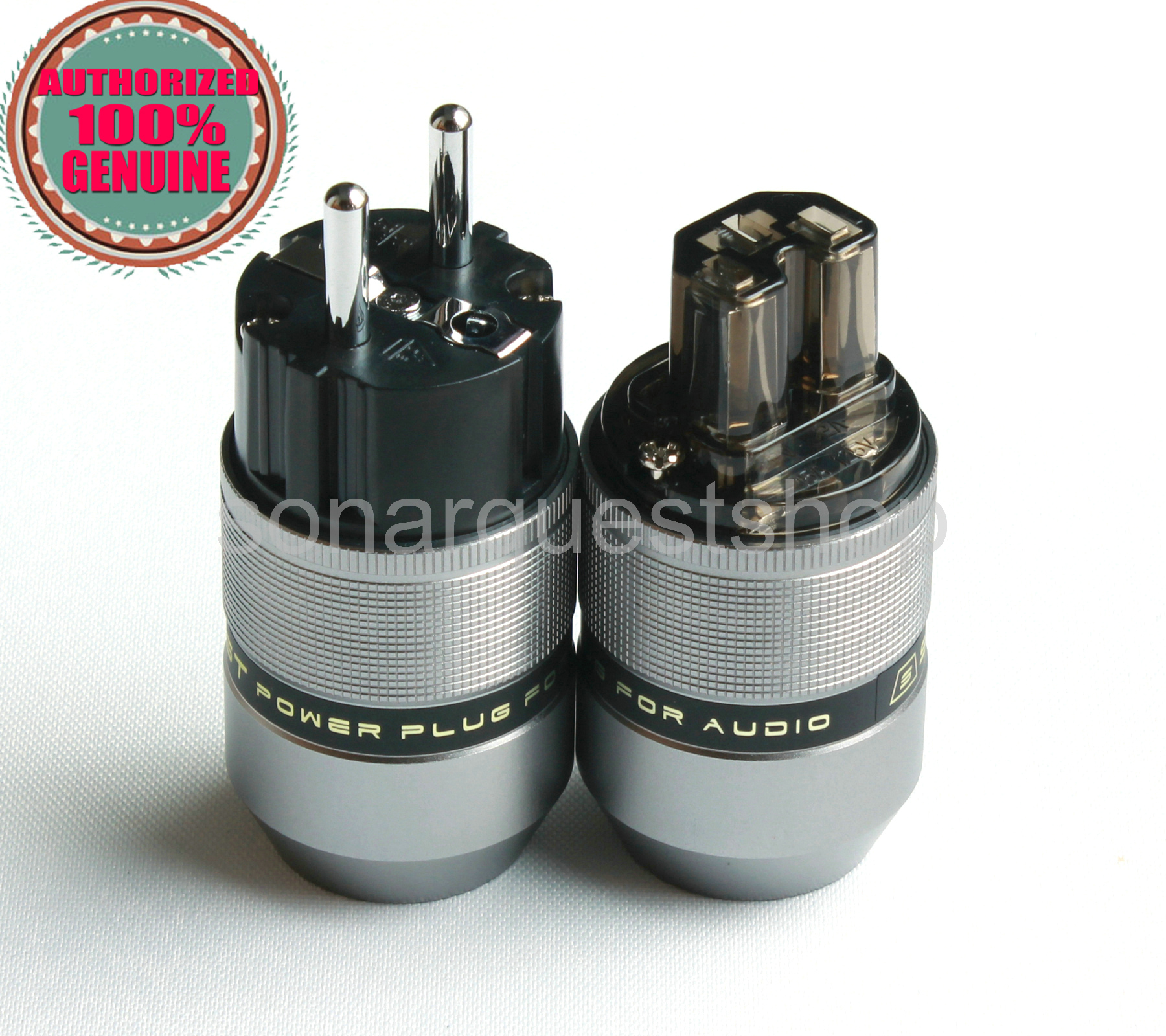 SONARQUEST PA-40E(R)+PA-40F(R) EU Rhodium Plated Gray Special Aluminum alloy Power Plug & IEC Connector