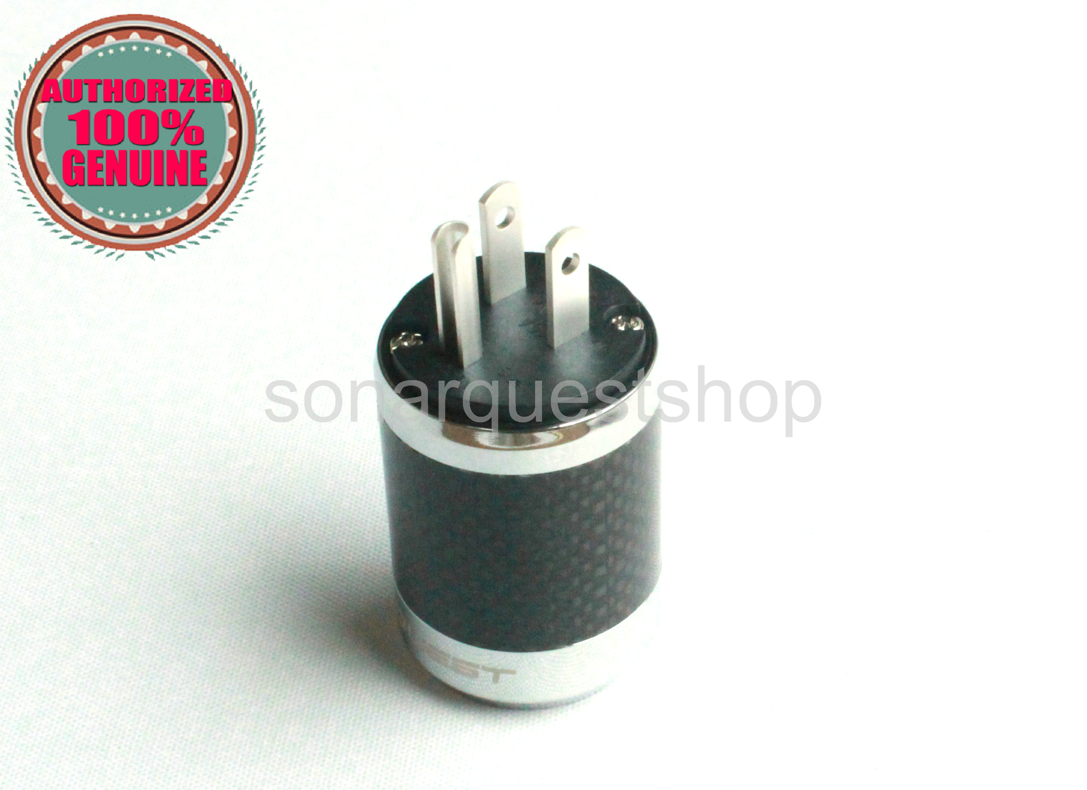 PYK SONARQUEST SQ-P39(Ag)B US silver Plated BK Carbon fiber Power Plug